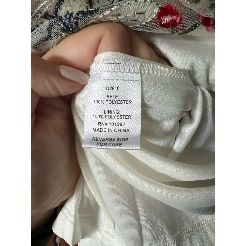 Alexia Admor Women's Floral Embroidered Mesh Overlay Sheath Dress Multicolor  4 - Picture 10 of 10